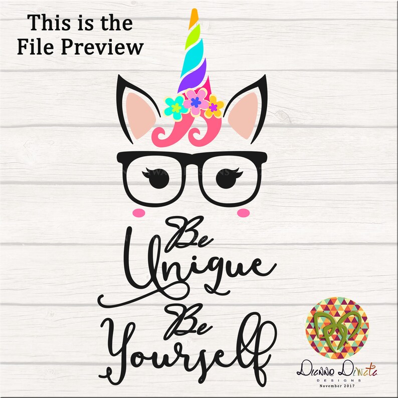 Download Be Unique Be Awesome Unicorn SVG Unicorn Clip Art Cute | Etsy