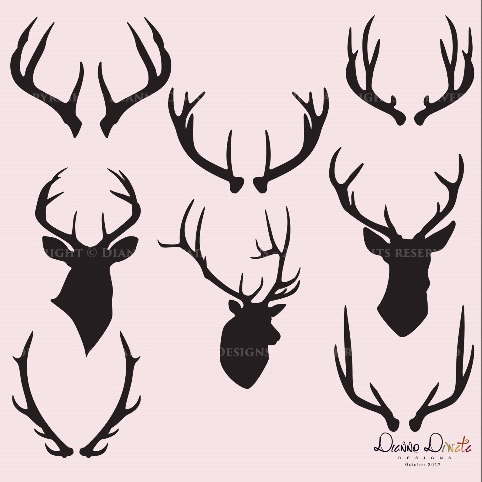 deer antler svg deer svg deer head svg antler vector clip etsy