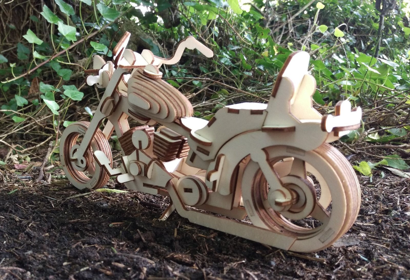 Harley Davidson Motorfiets Houten laser gesneden houten kit Etsy