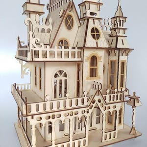 Victorian Style wooden Dolls house kit Gothic gables design dollhouse made in ireland