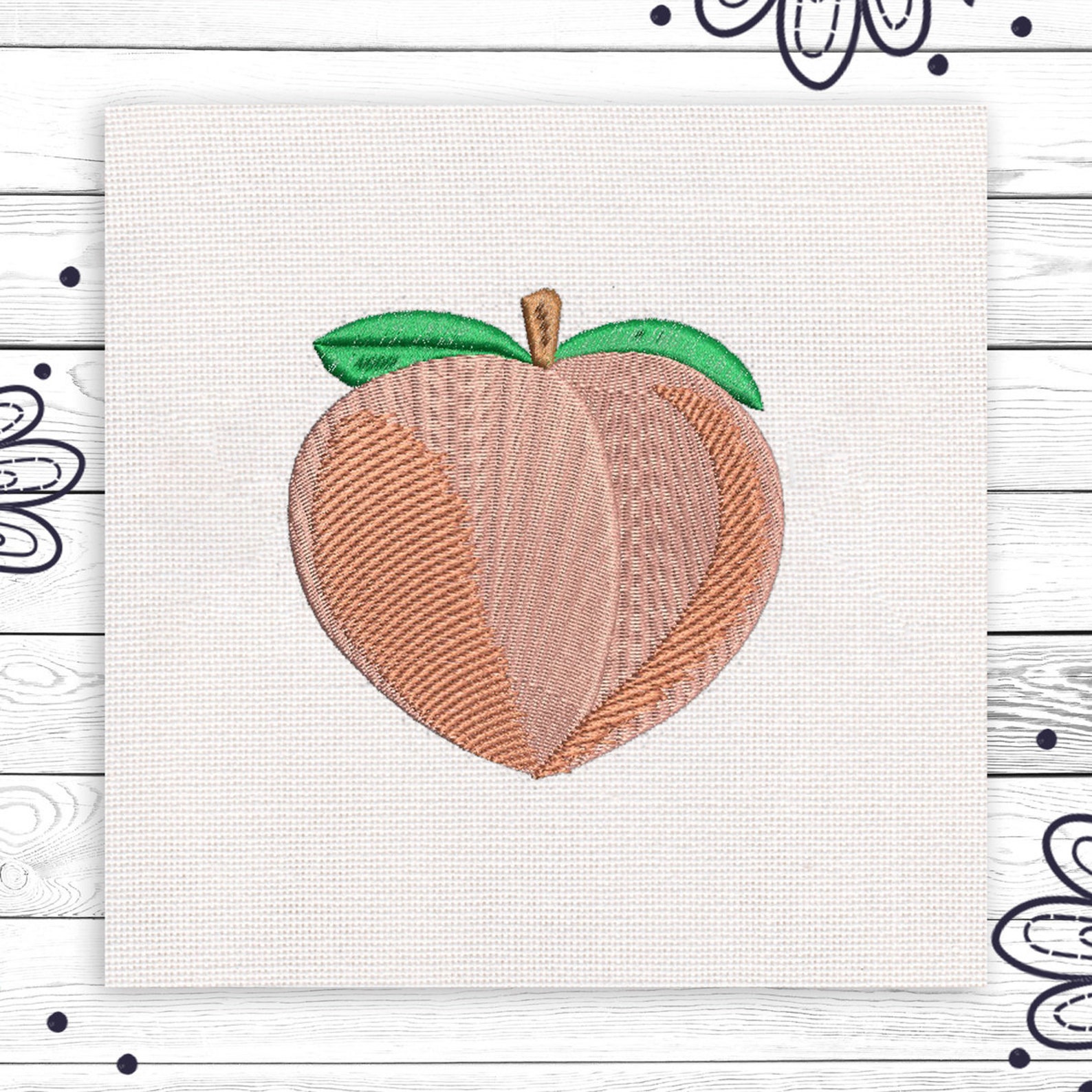 Peach Emoji Embroidery Pattern Digital Design Fruit Scheme Etsy