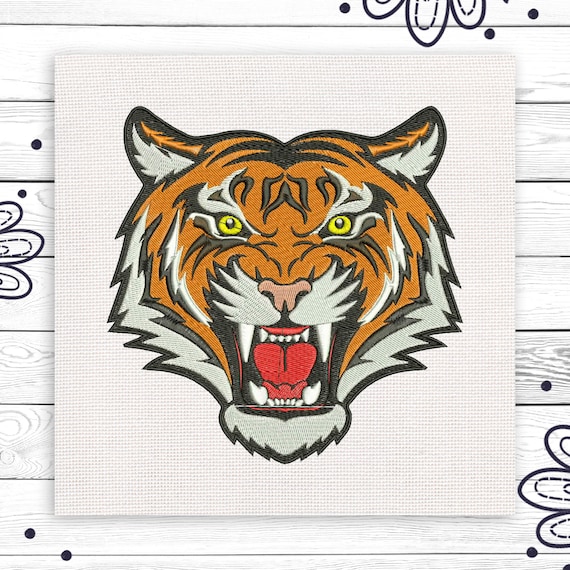 Tiger embroidery machine embroidery design 4 sizes instant  etsy Tiger embroidery machine embroidery design 4 sizes instant  etsy