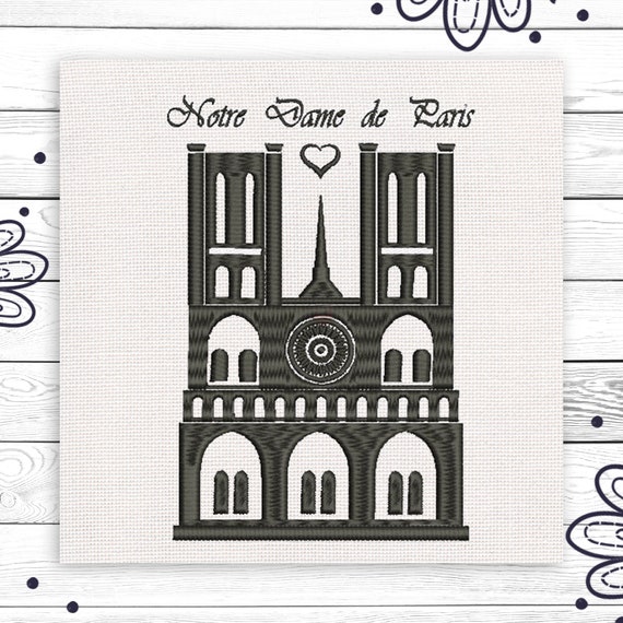 Notre Dame De Paris Cathedral Embroidery Machine Pattern Etsy