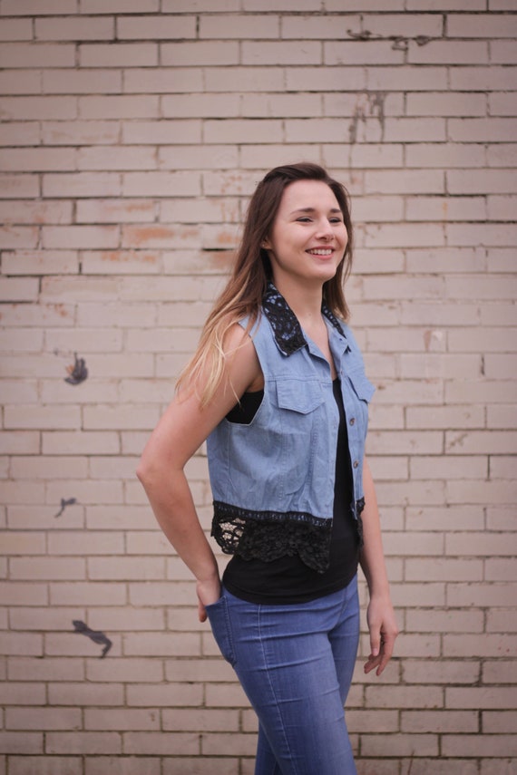 vintage medium denim vest - Gem