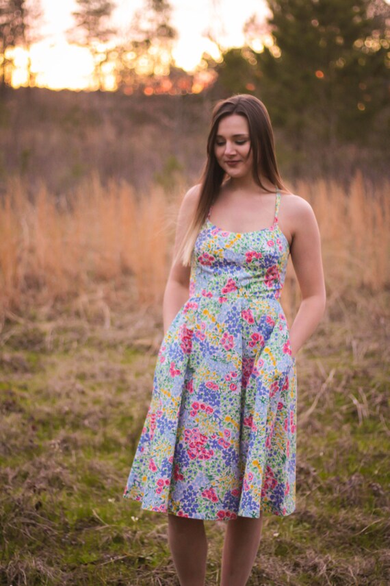 Vintage Floral Summer & Spring T-Length/Midi Dres… - image 3