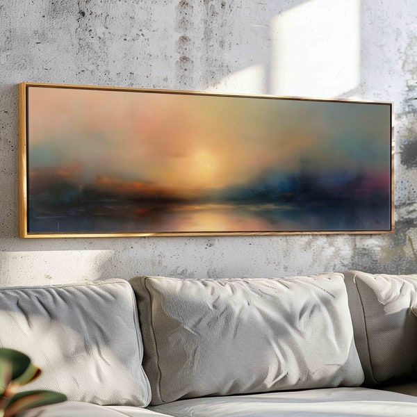 Moody Landscape Wall Art Framed, Modern Abstract Landscape Painting Print, Moody Wall Art, Minimalist Calm Wall Art, Above Bed Decor