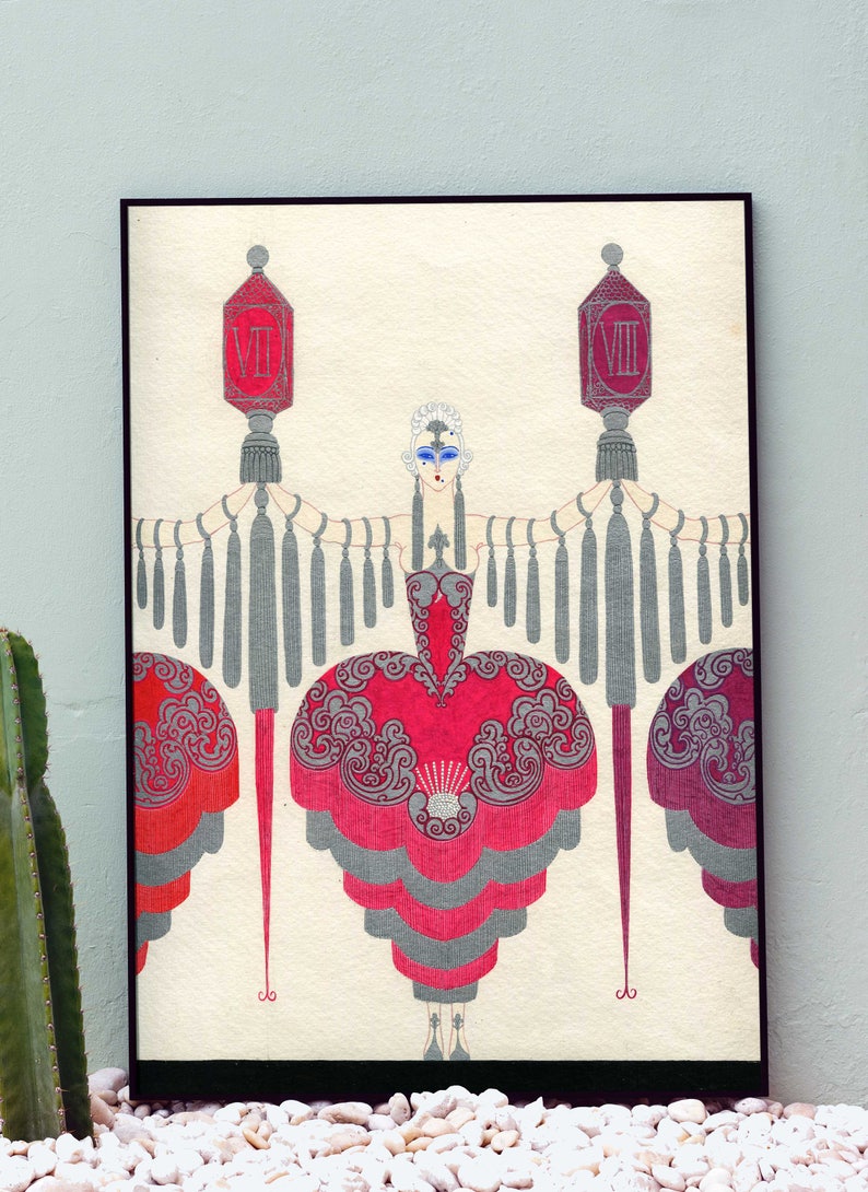 Erte Print Art Nouveau Print Fashion illustration Print Retro Vintage Fashion Art Fashion Wall Art Art Deco Wall art print