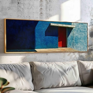 Panoramic Modern Wall Art Framed, Horizontal Wall Art, Contemporary Art Print, Above Bed Decor, Large Narrow Wall Art, Modern Decor