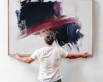 Impression sur toile abstraite encadrée : art mural horizontal moderne