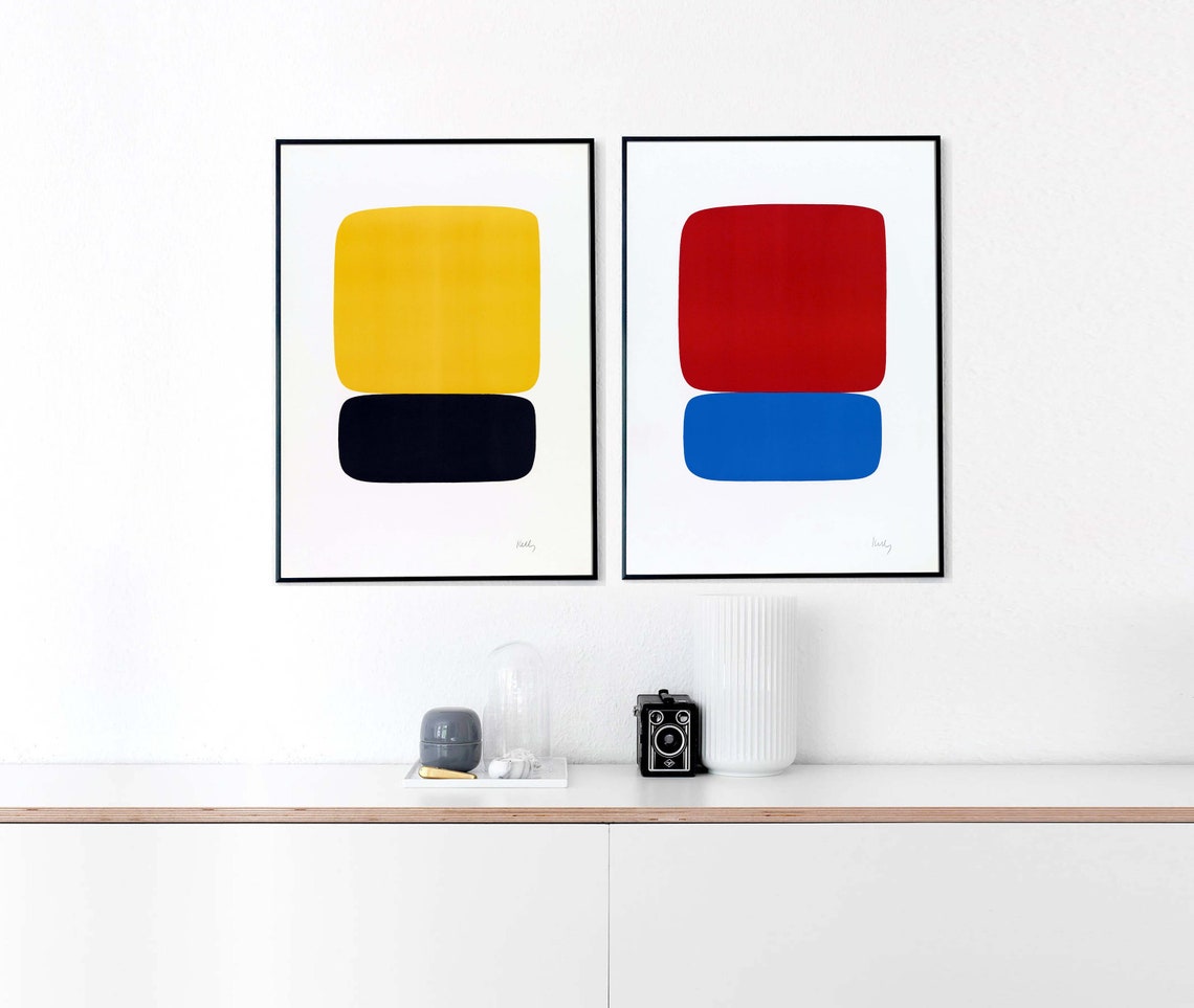 Mid Century Modern Art Print Set of 2 Ellsworth Kelly Art - Etsy