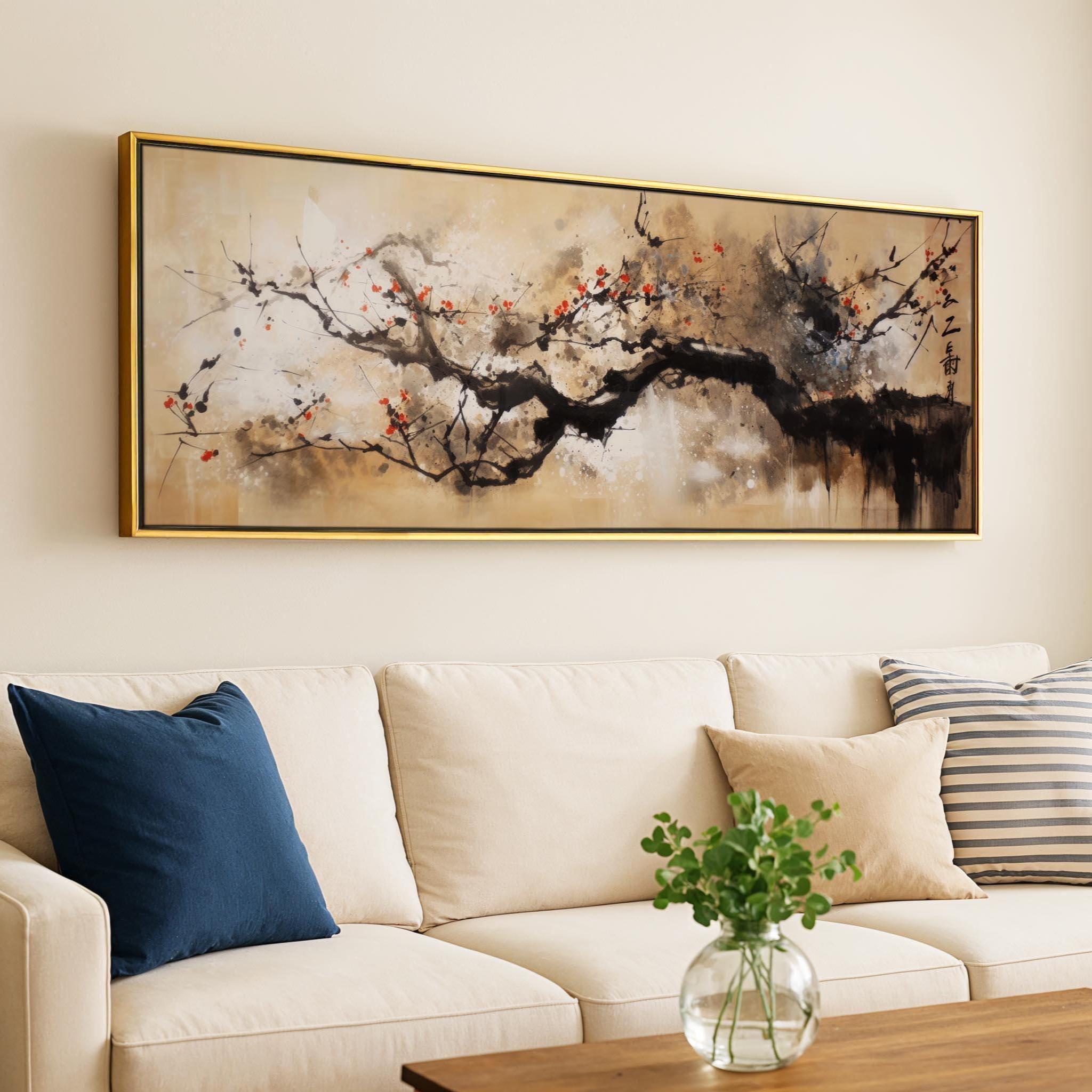 Wabi Sabi Japanese Wall Art Framed: Panoramic Wall Decor - Etsy