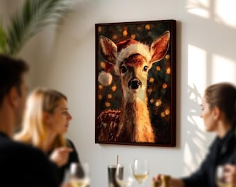Julren Canvastavla med renar: Nyckfull juldekoration