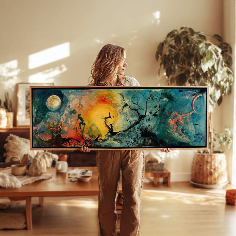 Surreal Landscape Wall Art Framed Canvas: Moody Gothic Wall Decor image 4