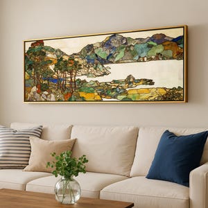 Panoramic Landscape Wall Art: Abstract Geometric Print