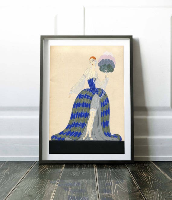 Erte Print Art Nouveau Print Fashion illustration Print Retro Vintage Fashion Art Fashion Wall Art Art Deco Wall art print