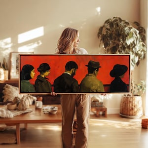 Framed Panoramic Wall Art: Modern Long Print, Above Sofa Decor