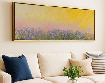 Vintage Wildflower Landscape Art Print: Soft Tones Framed Wall Decor