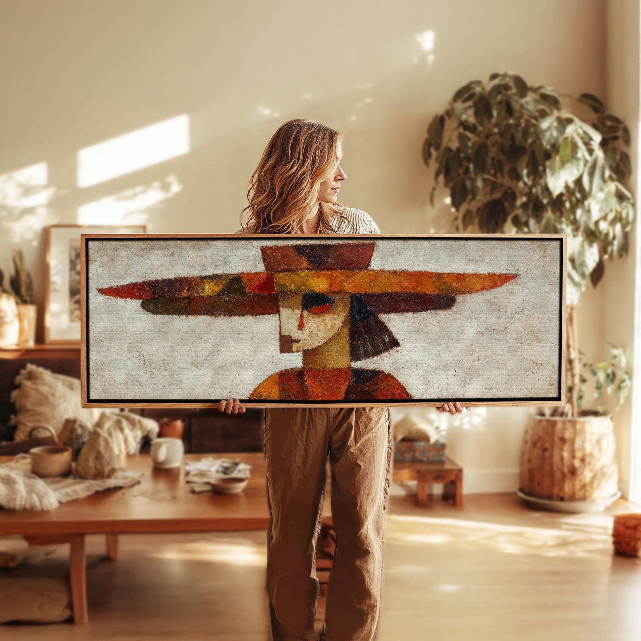 額入りバウハウスウォールアート：ミッドセンチュリーモダン幾何学