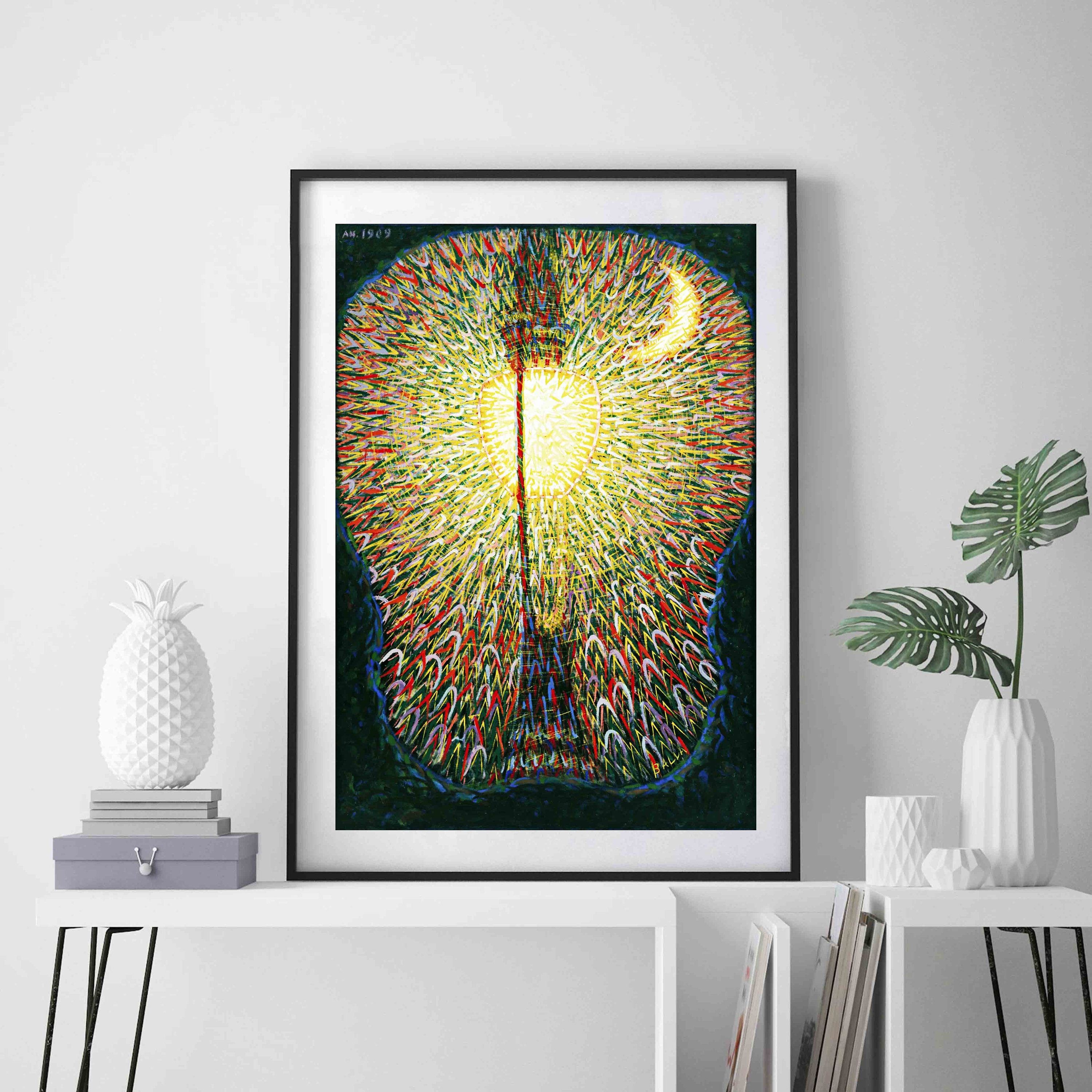 Early Century Art Print Street Light Balla Painting Etsy