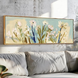 Framed Floral Wall Art: Minimalist Abstract Flowers, Modern Home Decor