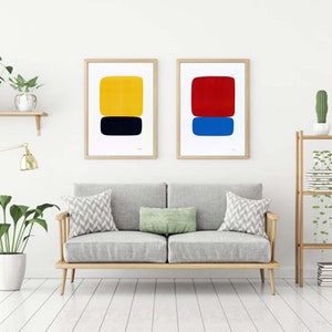 Mid Century Modern Art Print Set of 2 Ellsworth Kelly Art - Etsy