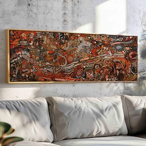 Horizontal Modern Wall Art Framed - Contemporary Wall Art Print - Wide Modern Wall Art - Above Bed Decor - Large Long Wall Art - Boho Decor