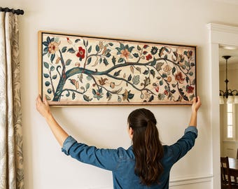 Vintage Floral Tapestry Wall Art: Framed Gallery Canvas or Poster