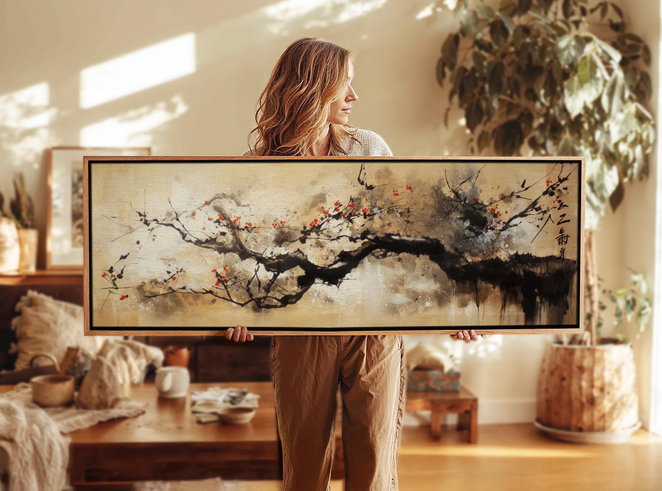 Wabi Sabi Japanese Wall Art Framed: Panoramic Wall Decor - Etsy