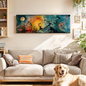 Surreal Landscape Wall Art Framed Canvas: Moody Gothic Wall Decor image 1