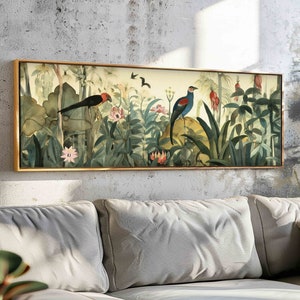 Panoramic Botanical Wall Art - Horizontal Wall Art - Floral Print - Large Wide Wall Art - Panoramic Floral Wall Art Print - Above Bed Print