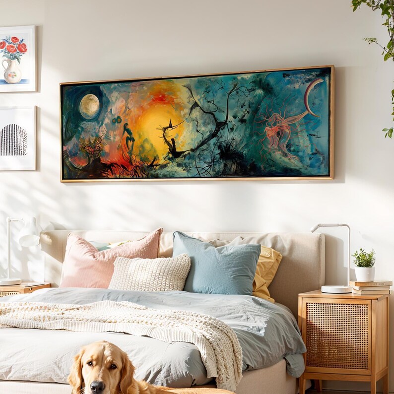 Surreal Landscape Wall Art Framed Canvas: Moody Gothic Wall Decor image 3