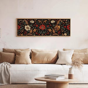 Vintage Botanical Wall Art Framed, Dark Academia Floral Print