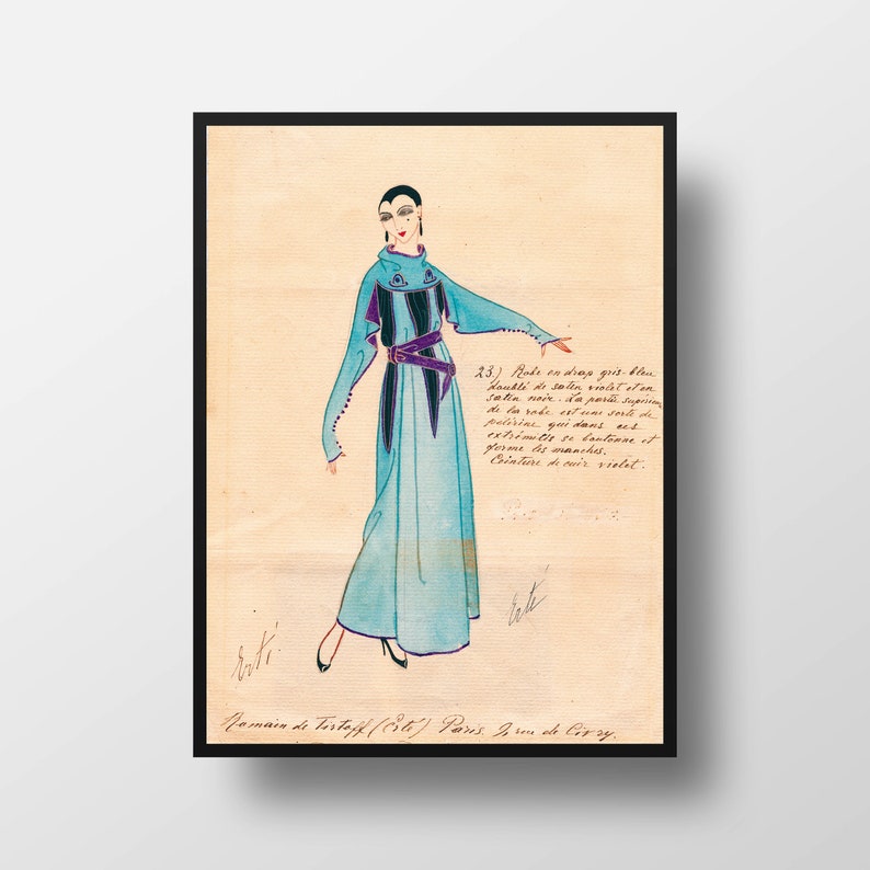 Erte Evening Dress Giclee Canvas Print Paintings Poster Reproduction