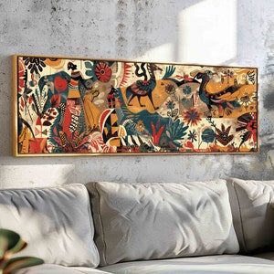 Panoramic Modern Wall Art - Horizontal Wall Art - Contemporary Art Print - Panoramic Above Bed Decor - Large Narrow Wall Art - Boho Decor -