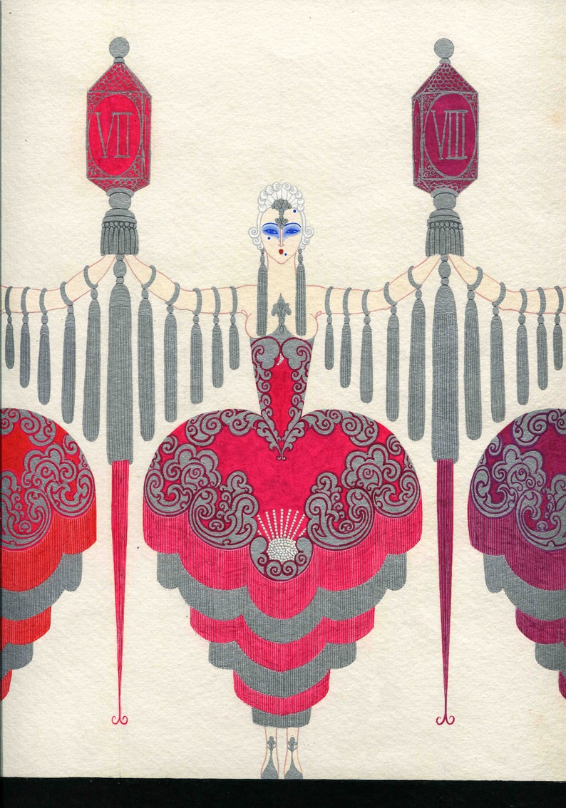 Erte Print Art Nouveau Print Fashion illustration Print Retro Vintage Fashion Art Fashion Wall Art Art Deco Wall art print