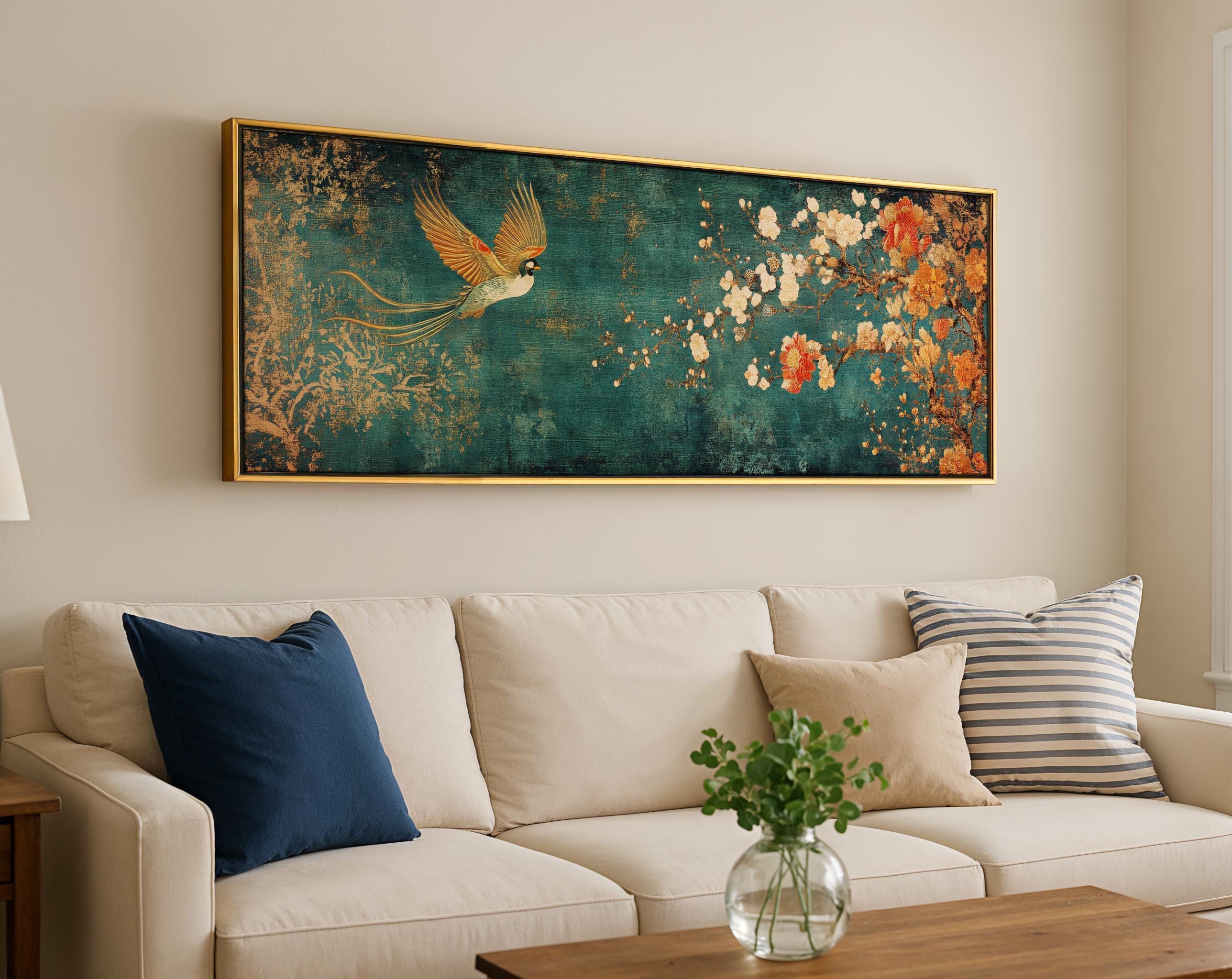 Vintage Japanese Tapestry Wall Art Framed, Bird of Paradise - Etsy