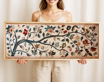 Vintage Floral Tapestry Wall Art: Framed Gallery Canvas or Poster