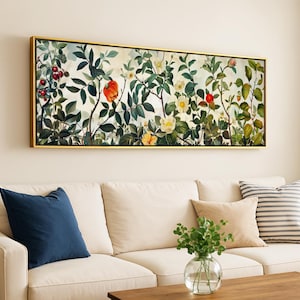 Vintage Botanical Framed Wall Art: Floral Print, Boho Decor