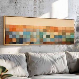 Mid Century Modern Framed Wall Art: Geometric Abstract Print
