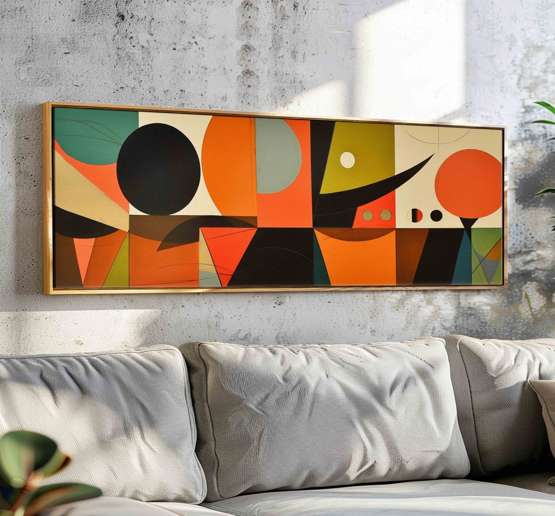 Mid Century Modern Panoramic Print, Modern Horizontal Wall