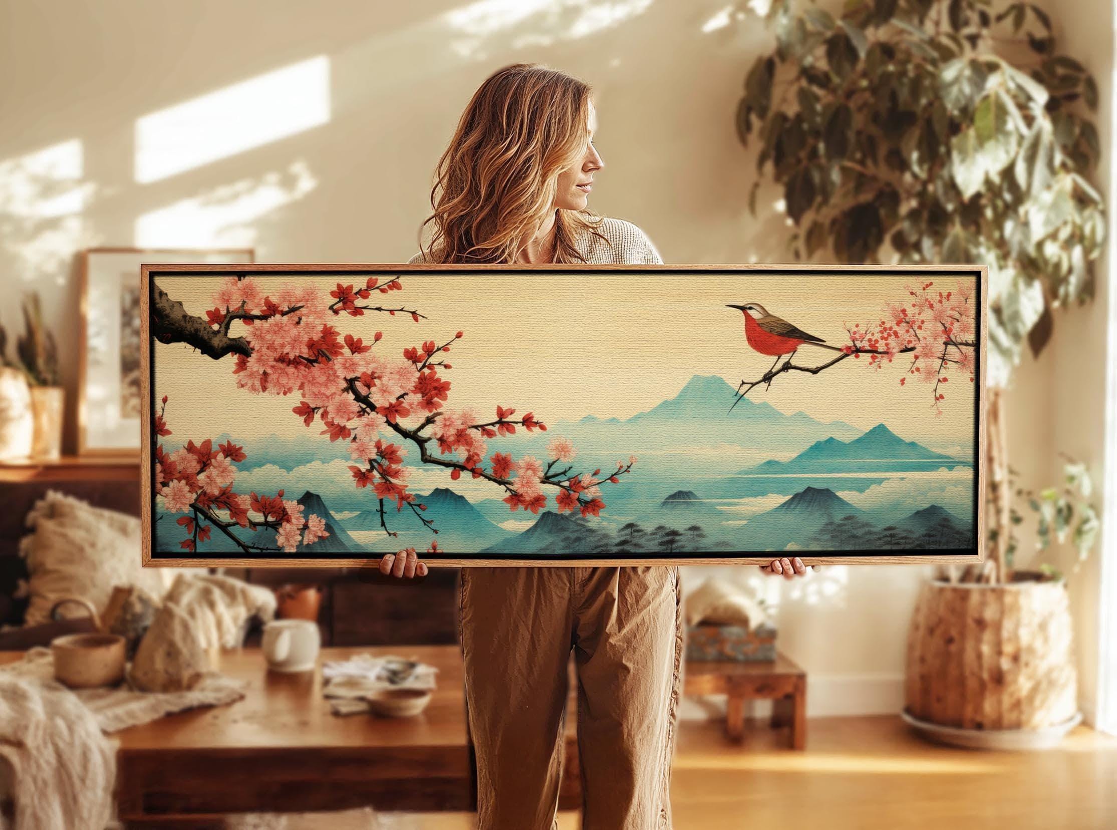 Stampa Su Tela 140x70 Cm - Quadro Per Decorazione Murale Soggiorno E Camera Fiori Di Ciliegio 94928414 - Foto 4