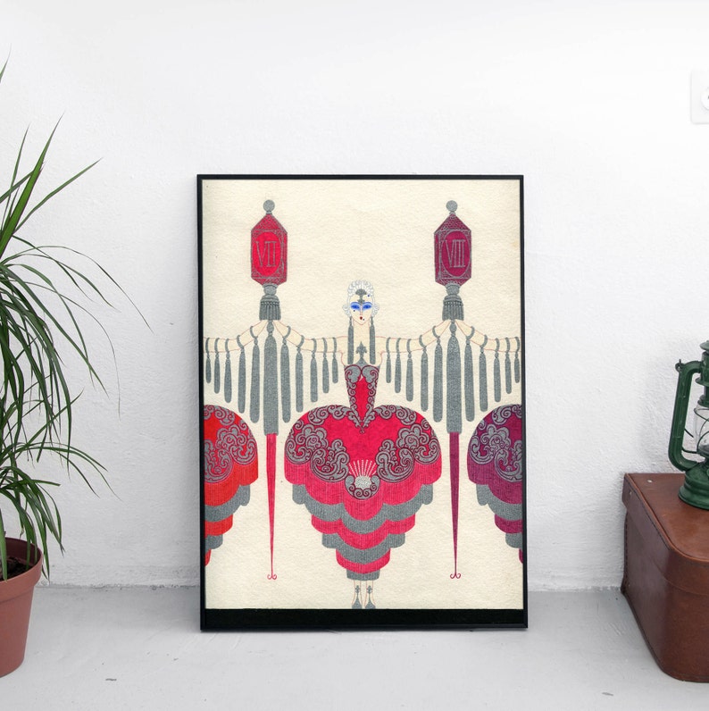 Erte Print Art Nouveau Print Fashion illustration Print Retro Vintage Fashion Art Fashion Wall Art Art Deco Wall art print