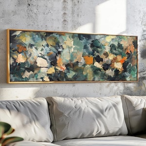 Abstract Floral Framed Wall Art: Contemporary Botanical Print