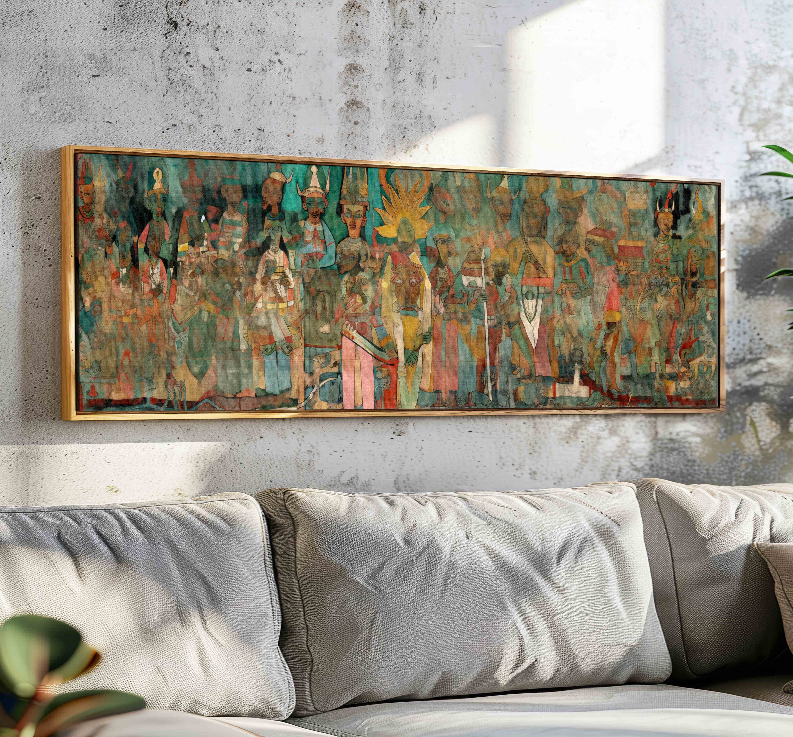 Panoramic Wall Art, Horizontal Wall Art Framed, Panoramic Modern Wide Wall Art, Large Contemporary Wall Art, Modern Art , Boho Wall Decor
