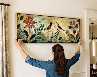 Vintage Japanese Tapestry Wall Art Framed, Bird of Paradise - Etsy