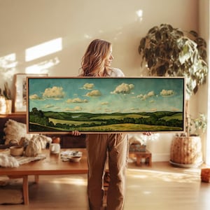 Tableau paysage horizontal encadré : Décoration murale minimaliste de galerie nature
