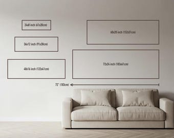 ミッドセンチュリーモダンの額入りウォールアート、幾何学的なパノラマ