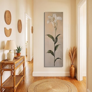 Vintage Floral Framed Wall Art: Tall Botanical Print