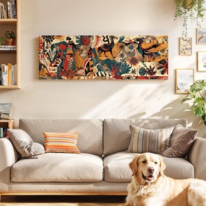 Panoramic Modern Wall Art - Horizontal Wall Art - Contemporary Art Print - Panoramic Above Bed Decor - Large Narrow Wall Art - Boho Decor -