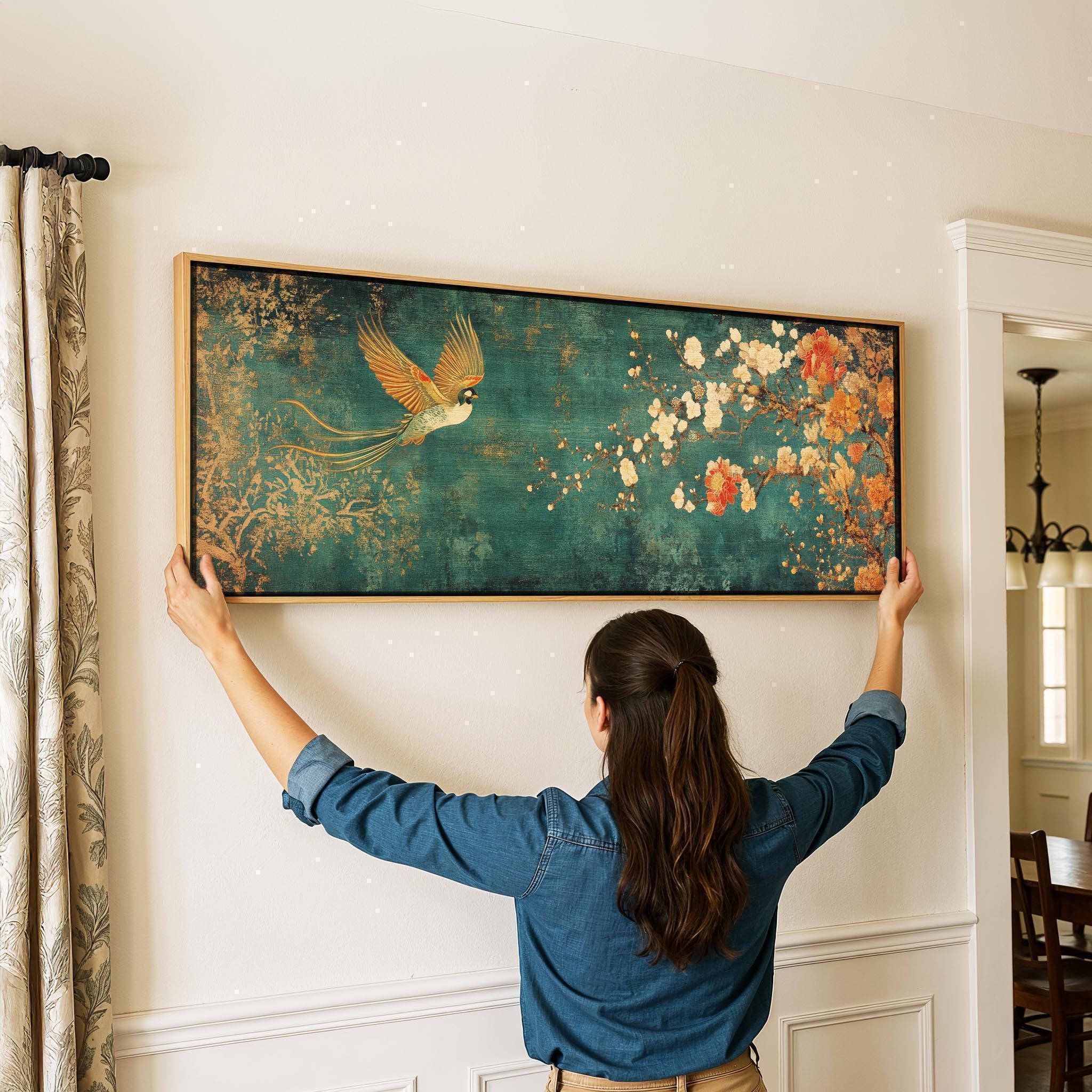 Vintage Japanese Tapestry Wall Art Framed, Bird of Paradise - Etsy